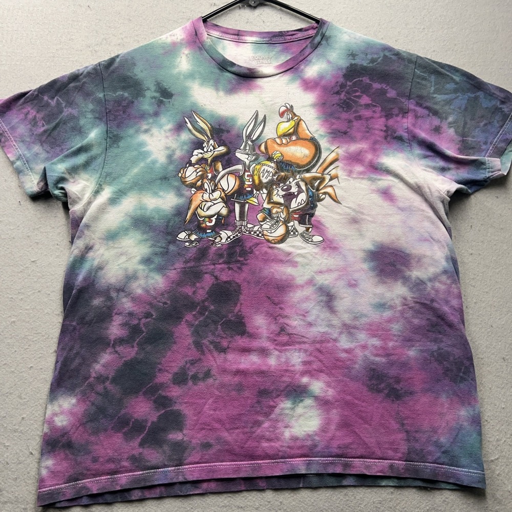 Looney Tunes Tie Dye Basketball T Shirt Bugs Bunny Daffy Duck Large